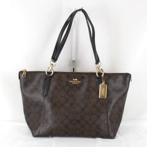 COACH Signature F58318 Tote Bag in Brown Leather for Women